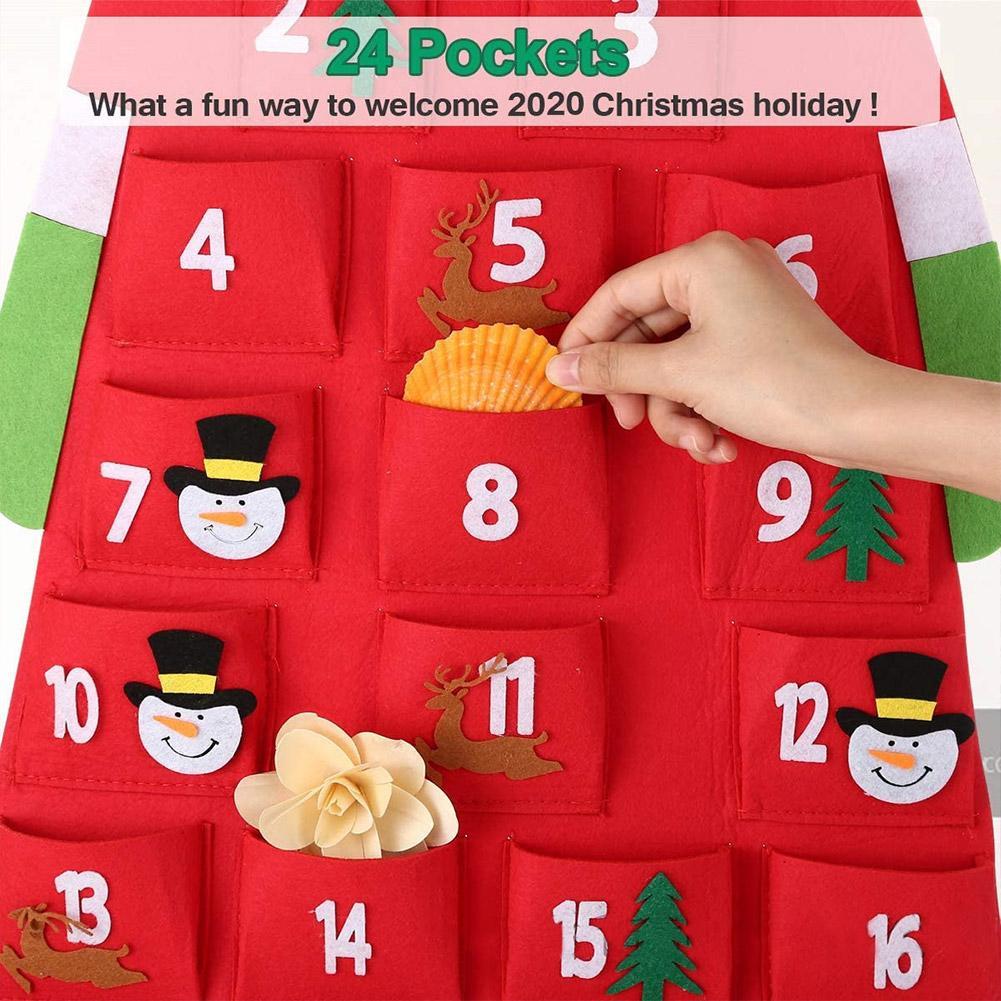 Fabric Advent Calendar with Santa Claus Felt Ornaments – DIY Christmas Decoration - ZA-ZOLA