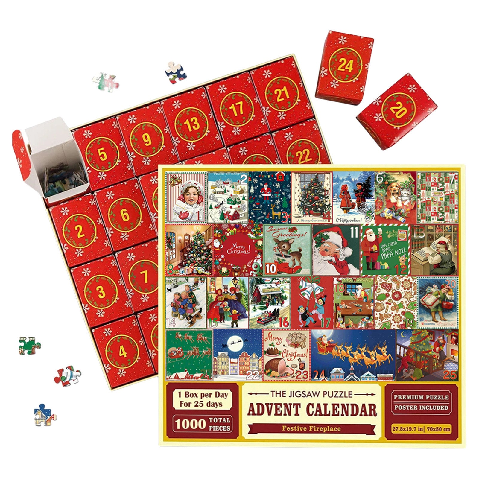 24-Box Christmas Advent Calendar – Fun Puzzle Gift for Holiday Countdown - ZA-ZOLA