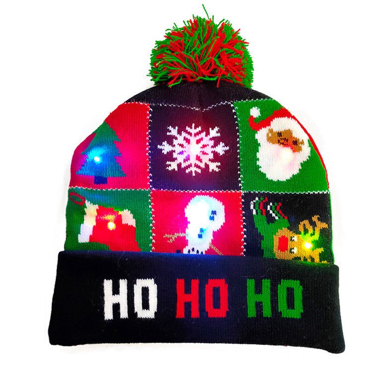 LED Christmas Hat Sweater - Light-Up Knitted Beanie for Kids | Festive Xmas & New Year Gift - Perfect UK & USA Holiday Decoration - ZA-ZOLA