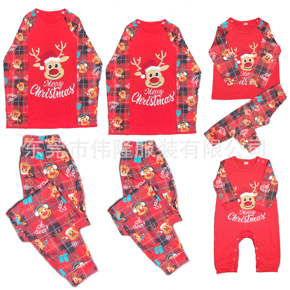 European & American Long Sleeve Christmas Suit – Printed Plaid Homewear Set - ZA-ZOLA