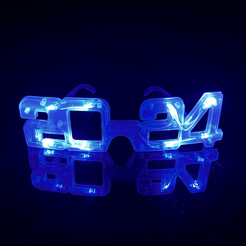 LED Glowing 2024 New Year Glasses | Glitter Party Decoration - ZA-ZOLA