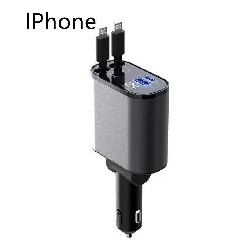 Metal Car Charger 100W Super Fast Charging Car Cigarette Lighter USB And TYPE-C Adapter - ZA-ZOLA