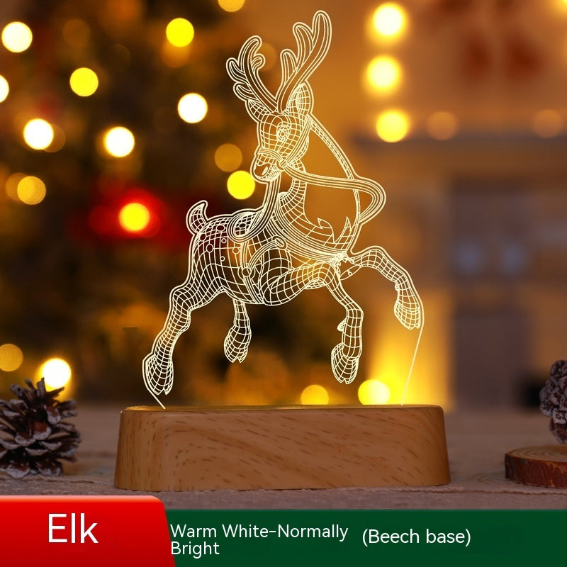 3D Acrylic LED Night Lamp – Christmas Decoration & Kids Gift for New Year & Valentines - ZA-ZOLA