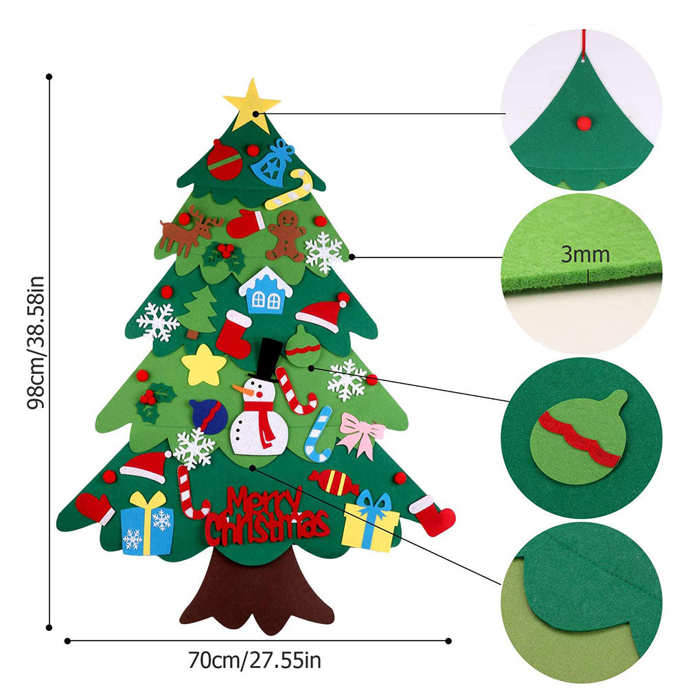 Children's DIY Felt Christmas Tree with Lights – Fun & Festive Holiday Craft - ZA-ZOLA