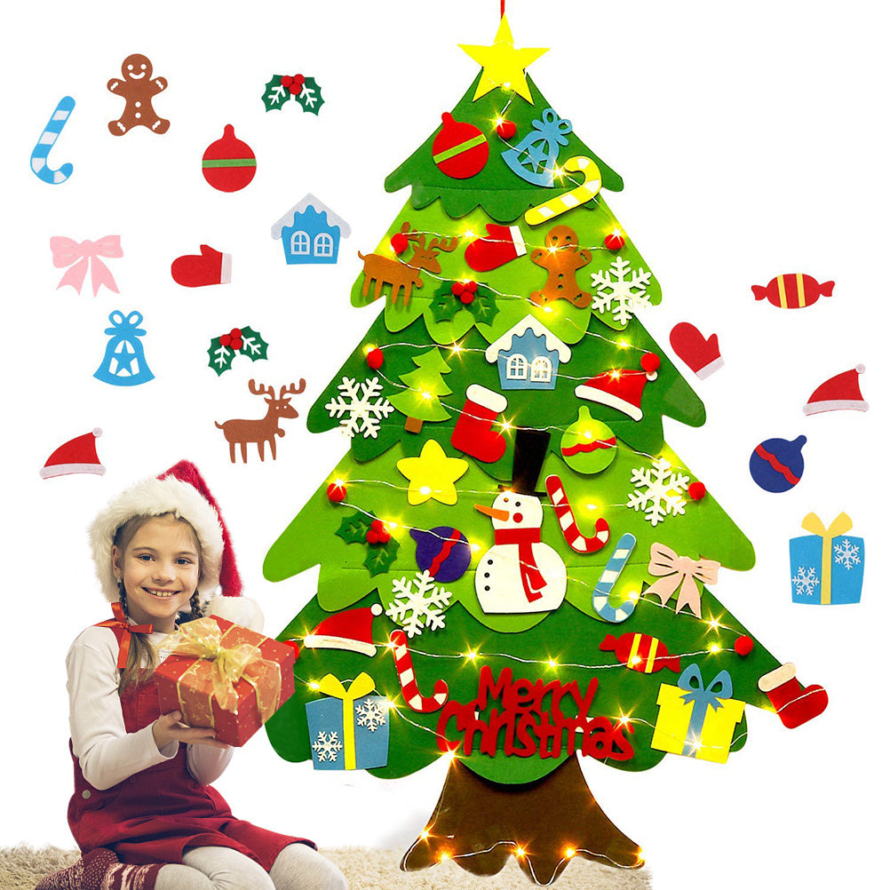 Children's DIY Felt Christmas Tree with Lights – Fun & Festive Holiday Craft - ZA-ZOLA