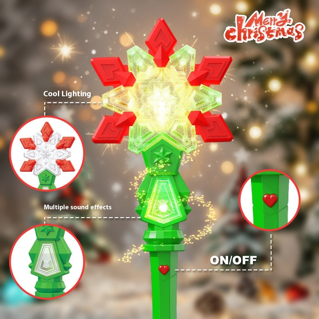 Christmas Luminous Music Snowflake Stick – Holiday Light-Up Toy for Kids - ZA-ZOLA