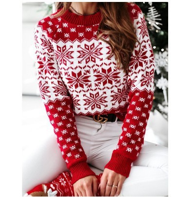 Christmas Elk Knitted Sweater – Long Sleeve Festive Winter Wear for Women & Men - ZA-ZOLA