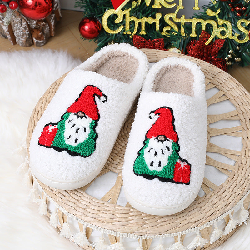 Cute Cartoon Santa Claus Slippers – Cozy Christmas Indoor Shoes for Couples, Women & Men – Warm Floor Bedroom Slippers - ZA-ZOLA