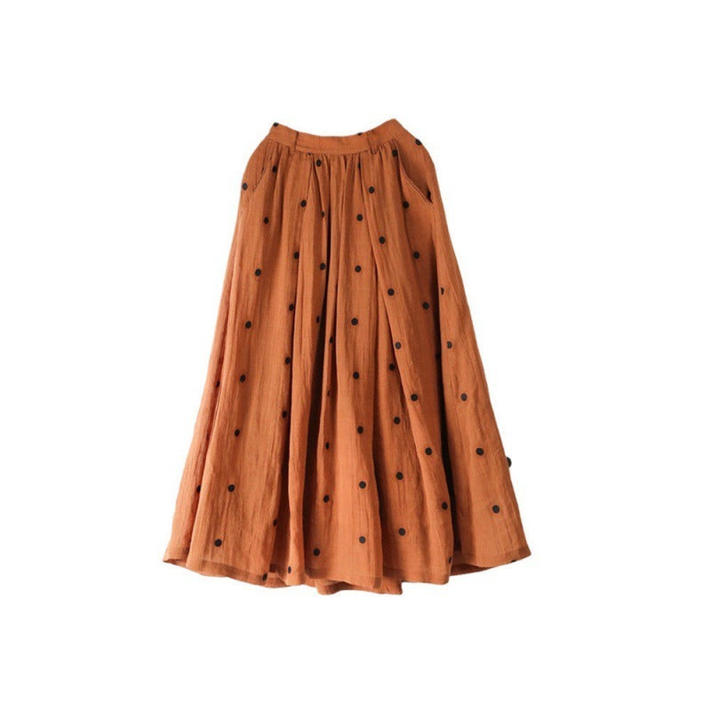 Women's Embroidered Polka Dot Double-layer Chiffon Skirt - ZA-ZOLA