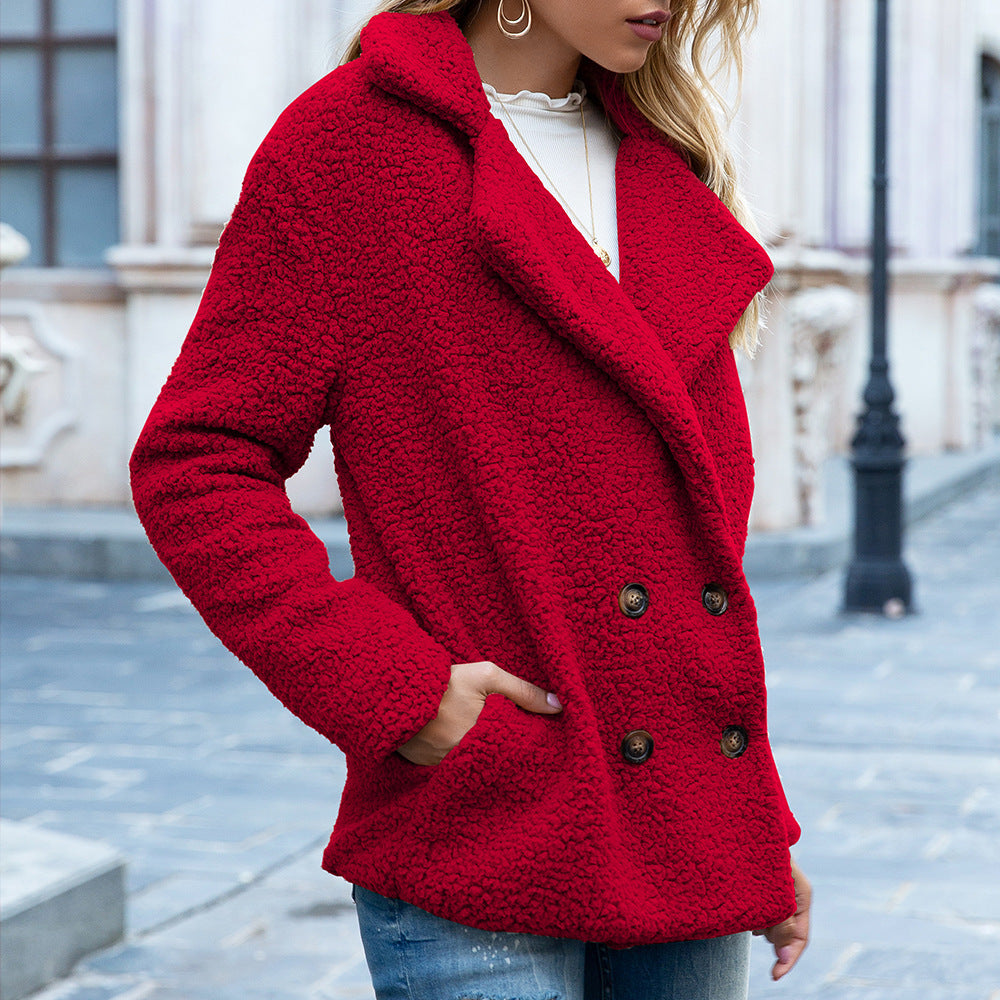 Loose Fluffy Lapel Coat | Winter Button Jacket Cardigan Outwear for Women - ZA-ZOLA