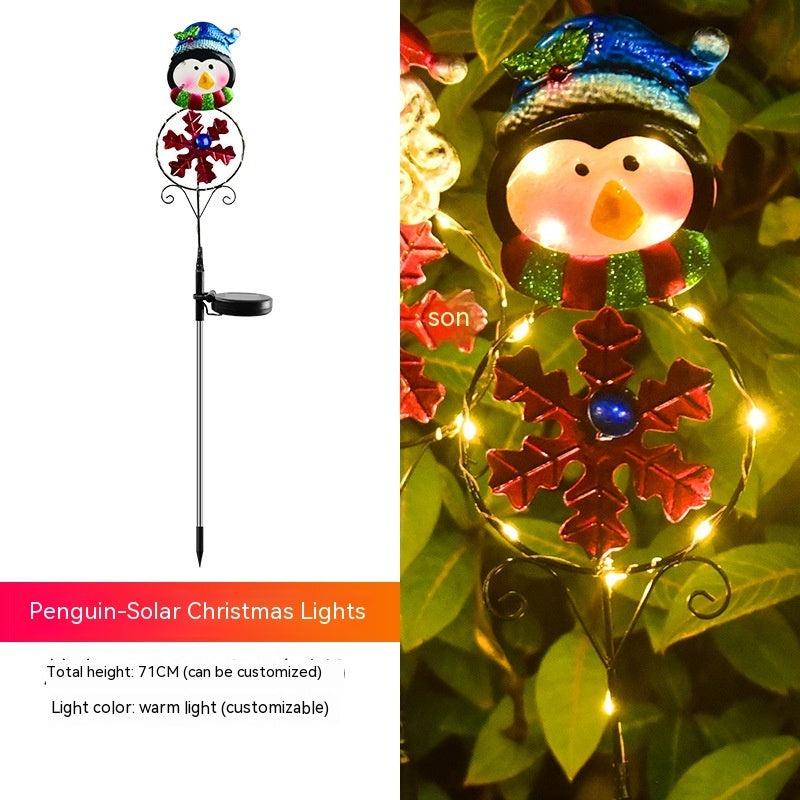 Solar Christmas LED Snowman & Elk Lights – Festive Ground Plug Lighting for Outdoor Holiday Decor - ZA-ZOLA