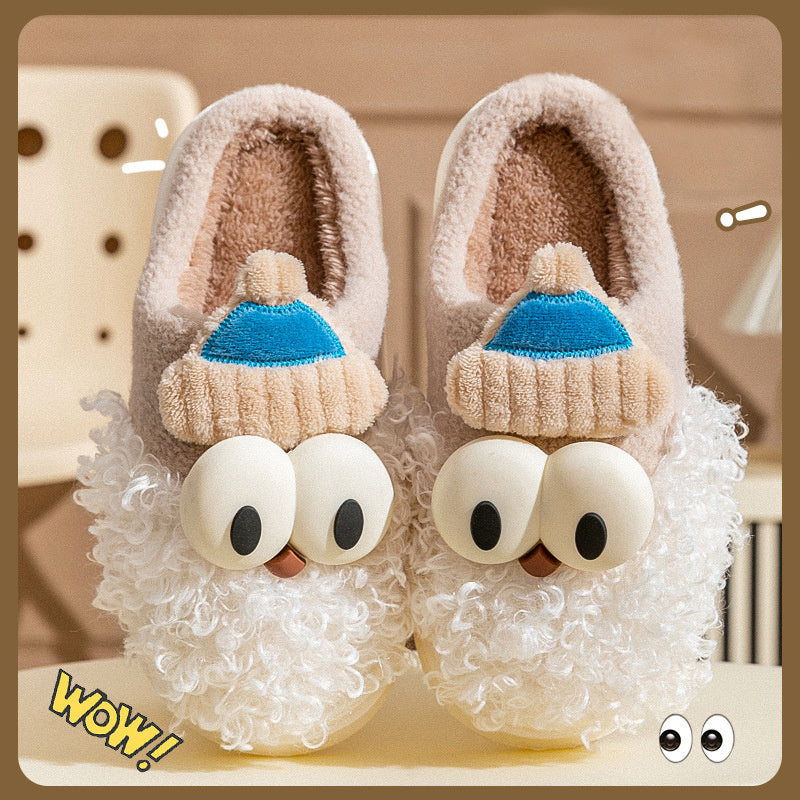 Cartoon Santa Claus Plush Slippers – Cozy Christmas Non-Slip Cotton Shoes for Couples, Women & Men – Warm Indoor Footwear - ZA-ZOLA