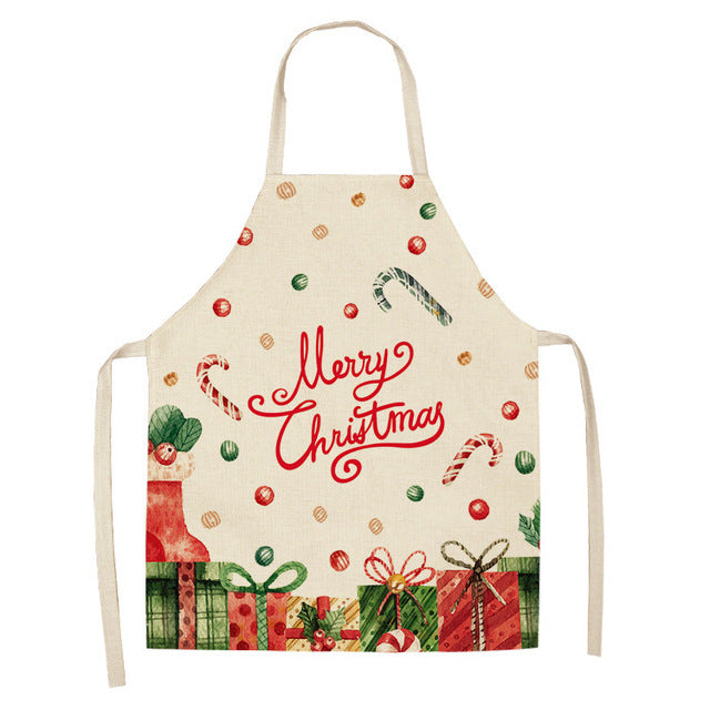 Christmas Cotton & Linen Apron | Festive Kitchen Essential - ZA-ZOLA