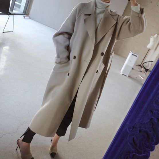 Women’s Lapel Cashmere Coat – Luxury Winter Fashion Outerwear