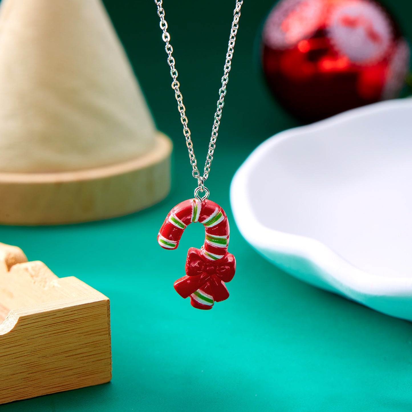 Cute Cartoon Resin Christmas Necklace – Snowman & Santa Claus Pendant Clavicle Chain for Women - ZA-ZOLA