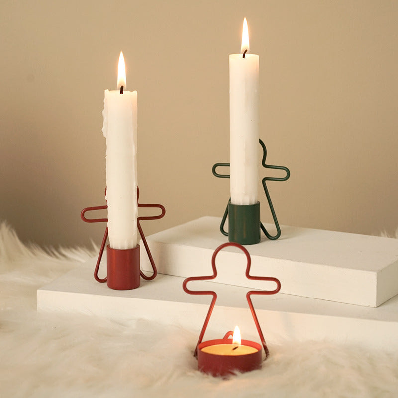 Gingerbread Man Christmas Candlestick – Small Festive Decoration for Holiday Homes - ZA-ZOLA