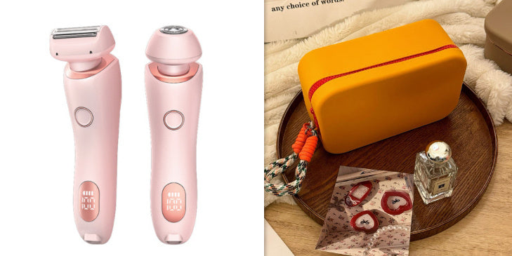 2 In 1 Hair Removal Epilator USB Rechargeable Trimmer Women Body Razor Face Leg Armpit Bikini Hand Pubic Shaver Hair Remover - ZA-ZOLA