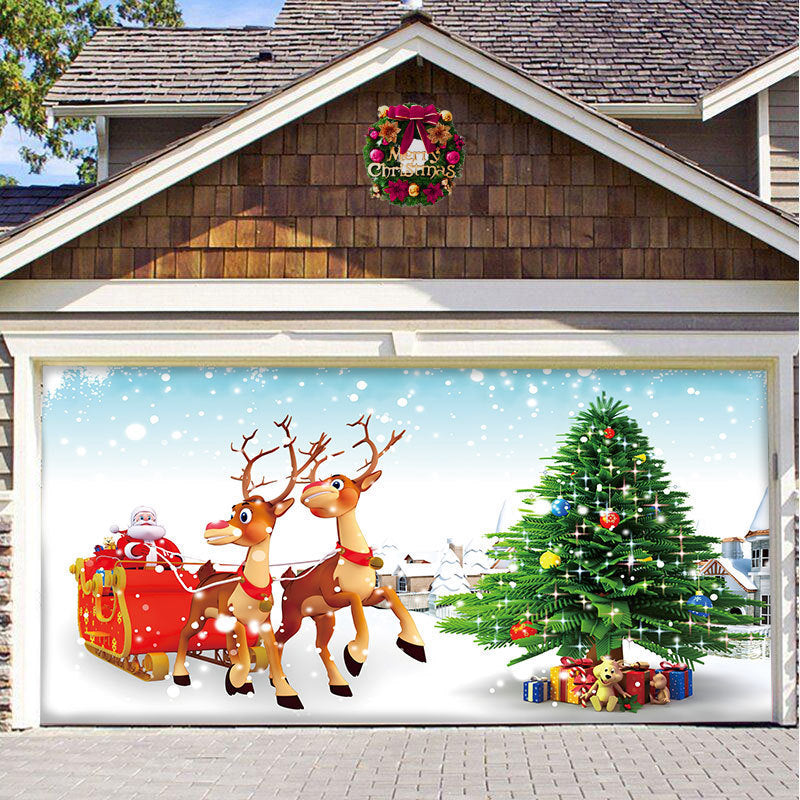 Christmas Hanging Background Cloth – Garage Door Patch for Holiday Party Decor - ZA-ZOLA