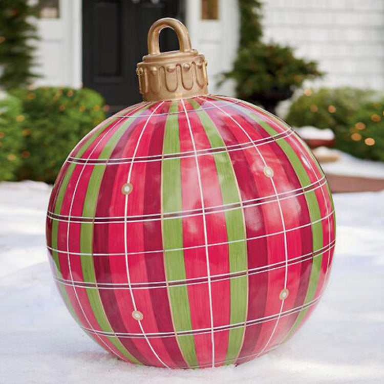 60CM Inflatable Christmas Ornament Ball – Giant Outdoor PVC Decoration for Festive Display - ZA-ZOLA