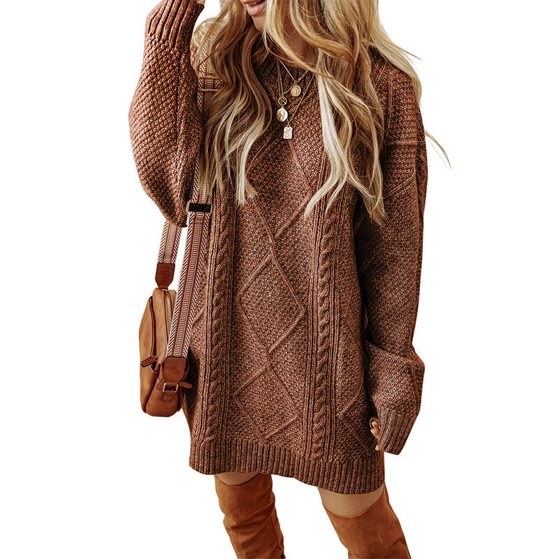 Winter New Loose Sweater Dress – Cozy Lazy Style Fashion for Women | UK & USA