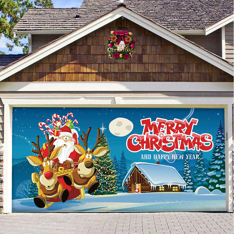 Christmas Hanging Background Cloth – Garage Door Patch for Holiday Party Decor - ZA-ZOLA