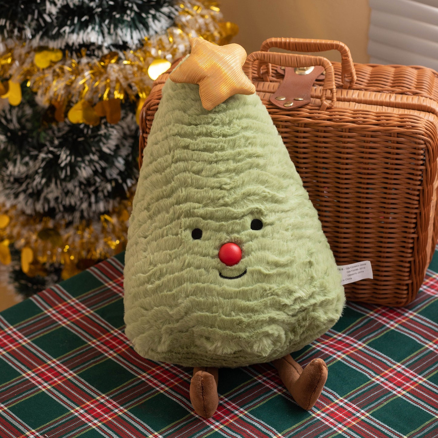 Plush Christmas Tree Pillow – Decorative Gift Doll for Festive Home Decor - ZA-ZOLA