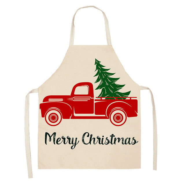 Christmas Cotton & Linen Apron | Festive Kitchen Essential - ZA-ZOLA