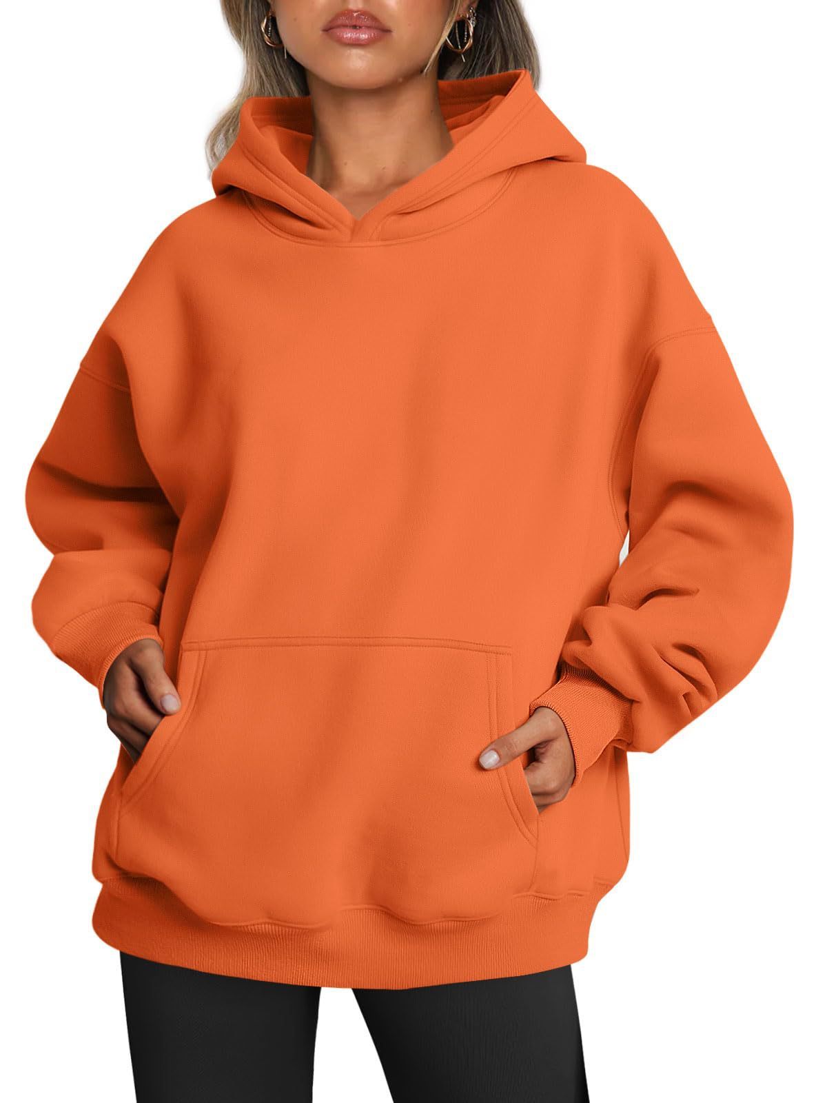 Women's Oversized Fleece Hoodie – Loose Sweatshirt with Pockets, Long Sleeve Pullover for Winter & Fall