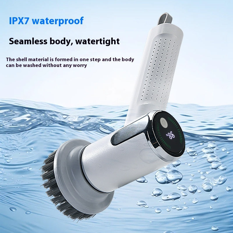 Multifunctional Smart Display Electric Cleaning Brush Wireless Kitchen Sink Cleaning Brush Waterproof Electric Pot Brush Cleaning Tool - ZA-ZOLA