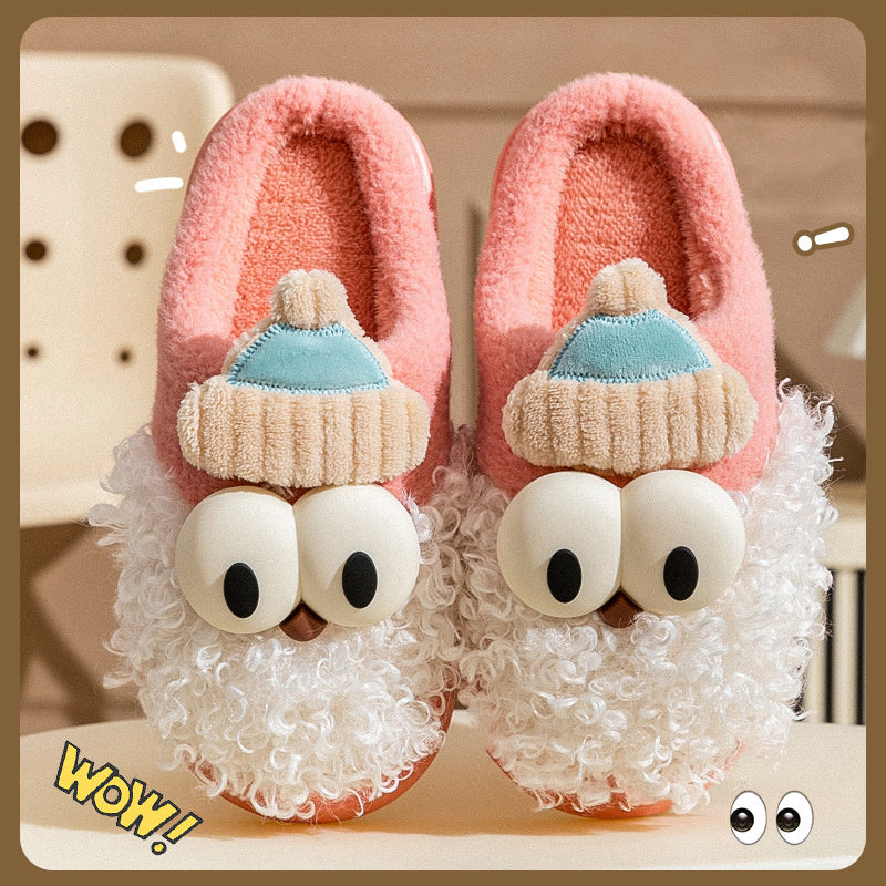 Cartoon Santa Claus Plush Slippers – Cozy Christmas Non-Slip Cotton Shoes for Couples, Women & Men – Warm Indoor Footwear - ZA-ZOLA