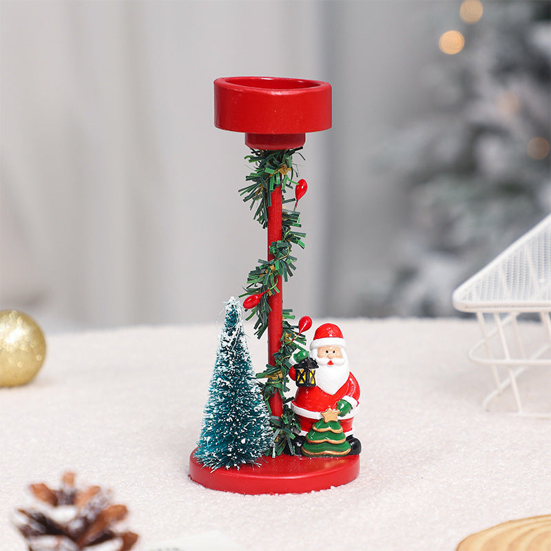 Resin Christmas Tree Elderly Candlestick – Festive Desktop Decoration for Holidays - ZA-ZOLA