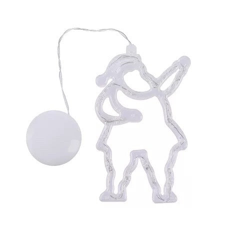 Christmas LED Suction Cup Chandelier – Santa Claus, Elk & Snowman Window Lights - ZA-ZOLA