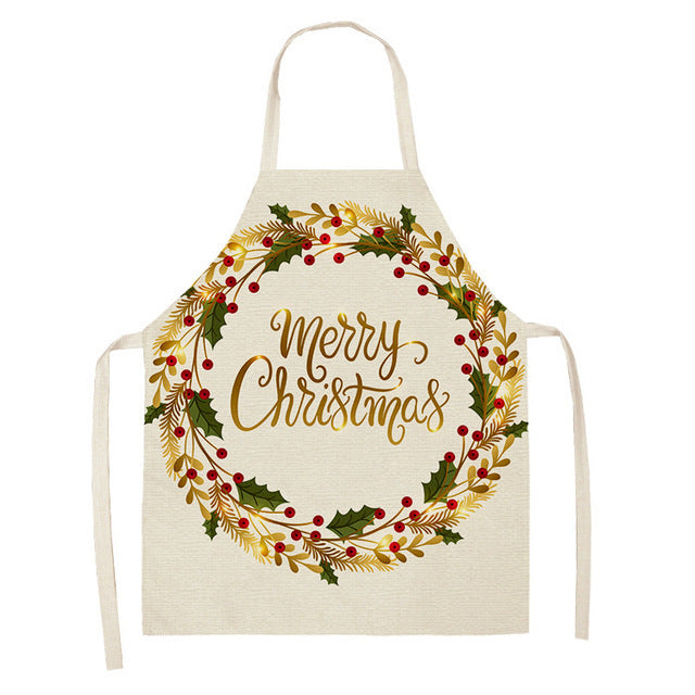 Christmas Cotton & Linen Apron | Festive Kitchen Essential - ZA-ZOLA