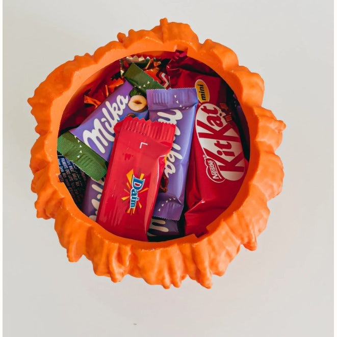 Melting Halloween Pumpkin Candy Bowl With Lid Reusable Candy Dish Spooky Food Display Bowl For Home Halloween - ZA-ZOLA