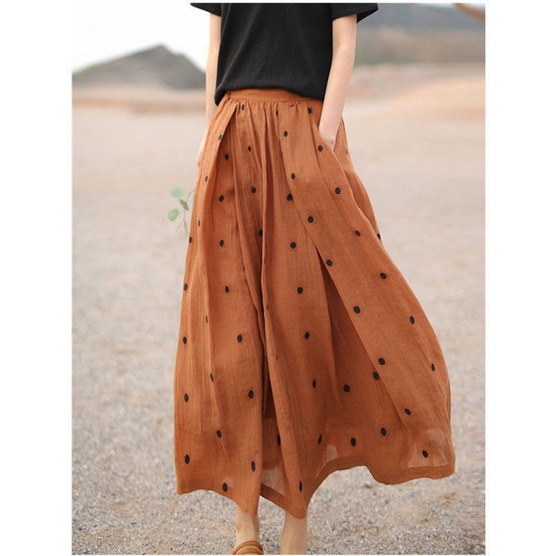 Women's Embroidered Polka Dot Double-layer Chiffon Skirt - ZA-ZOLA