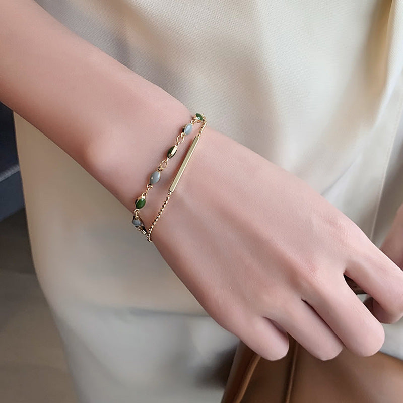 Real Gold Plating Korean Dongdaemun Fashion Retro Bracelet Women - ZA-ZOLA