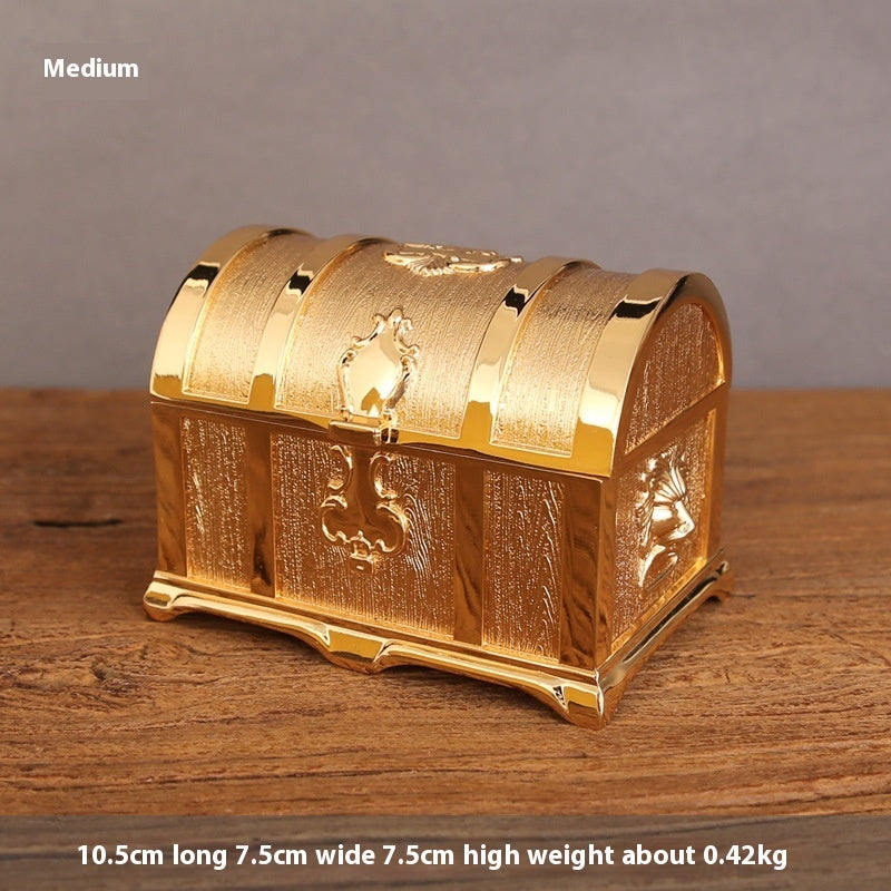 Retro Chinese Style Wedding Jewelry Box Alloy Hand Jewelry Storage Box With Lock - ZA-ZOLA