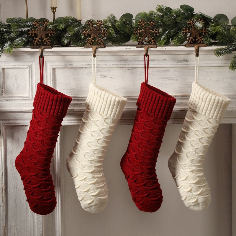 Christmas Gift Bag Decorative Socks – Knitted Hanging Stocking Decorations for Holiday Cheer - ZA-ZOLA