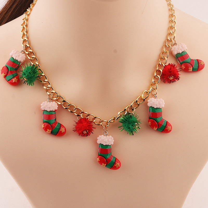 Creative Christmas Tree Bell & Santa Claus Necklace – Personalized Pendant Clavicle Chain for Women - ZA-ZOLA