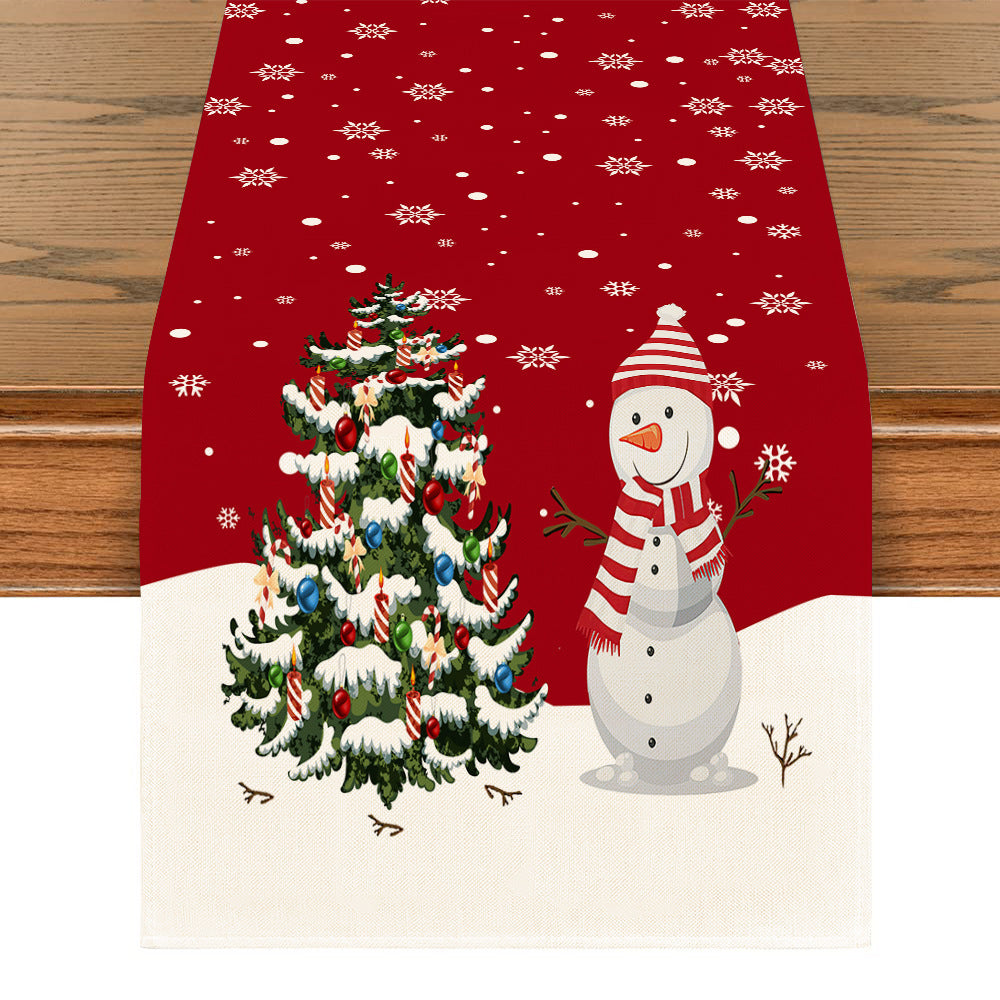 Linen Snowman Table Mat – Festive Printed Christmas Table Decor for Holiday Dining - ZA-ZOLA