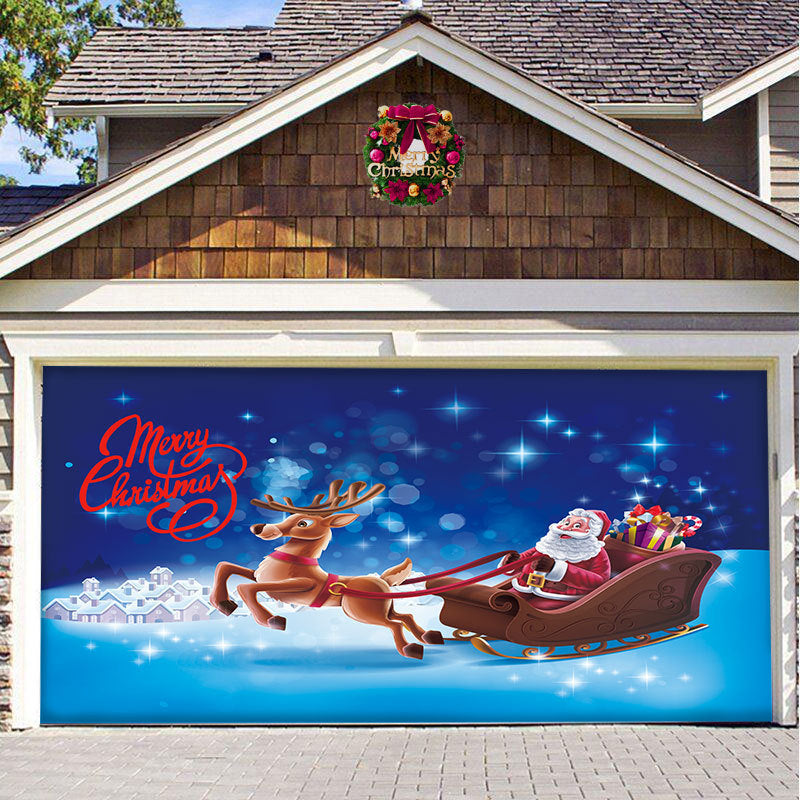 Christmas Hanging Background Cloth – Garage Door Patch for Holiday Party Decor - ZA-ZOLA