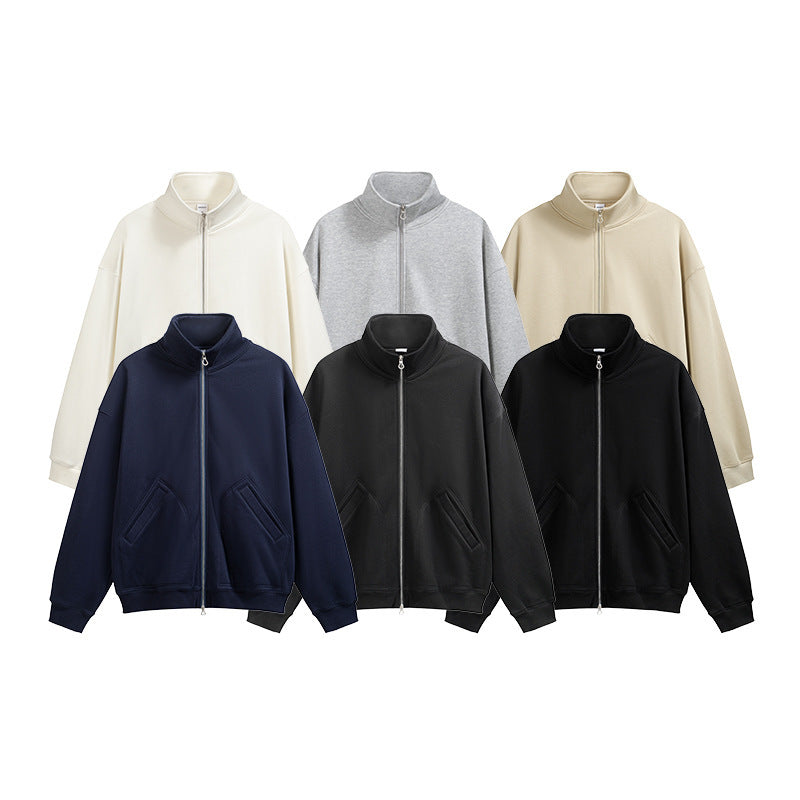 Single-layer Fleece-lined Turtleneck Coat Double-headed Zipped Stand CProduct information:
 
 Color: Jade dove white, gray, light khaki, dark blue, dark gray, black
 
 Suitable for people: Youth
 
 Size: S,M,L,XL
 
 Fabric name: 67.6% JacketZA-ZOLAZA-ZOLASingle-layer Fleece-lined Turtleneck Coat Double-headed Zipped Stand Collar Jacket