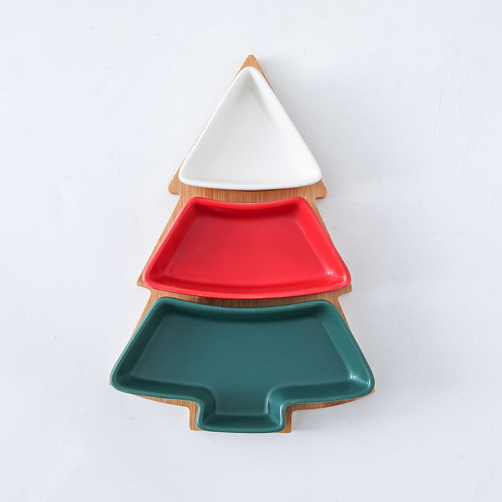 Christmas Tree Ceramic Snack Dish | Festive Candy & Fruit Plate - ZA-ZOLA