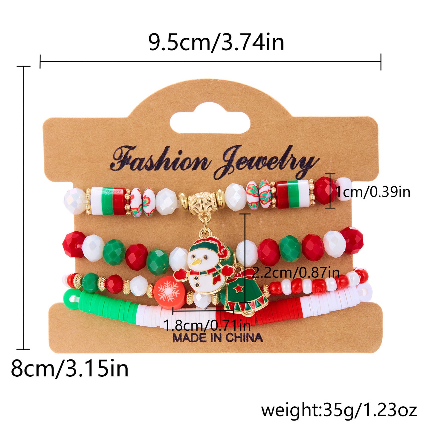 Handmade Christmas Snowman Beaded Bracelet – Festive Charm Jewelry for Holiday Cheer! - ZA-ZOLA