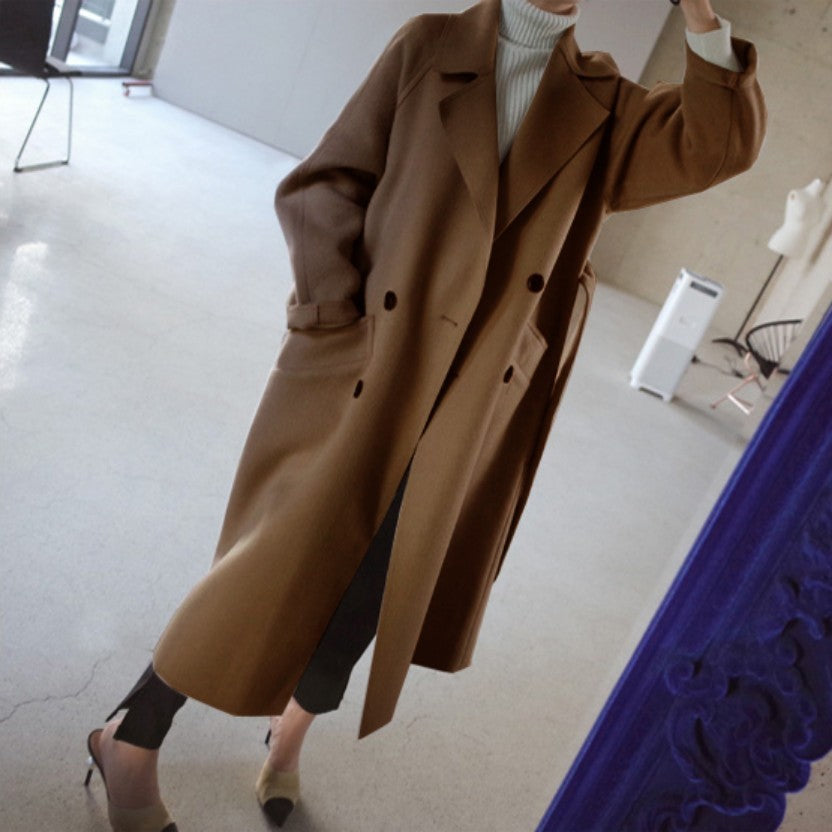 Women’s Lapel Cashmere Coat – Luxury Winter Fashion Outerwear