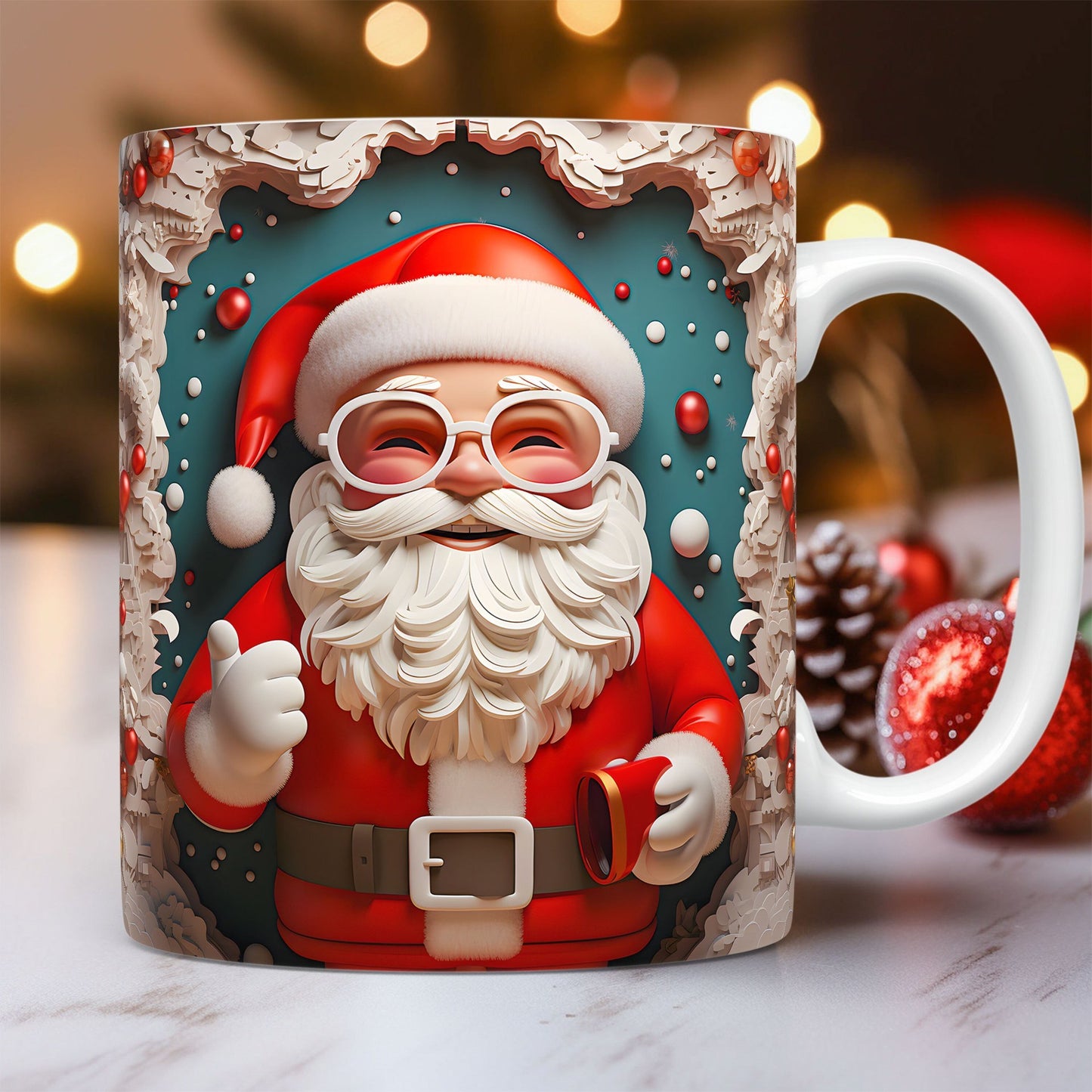 3D Christmas Ceramic Mug | Festive Snowman & Santa Cups - ZA-ZOLA