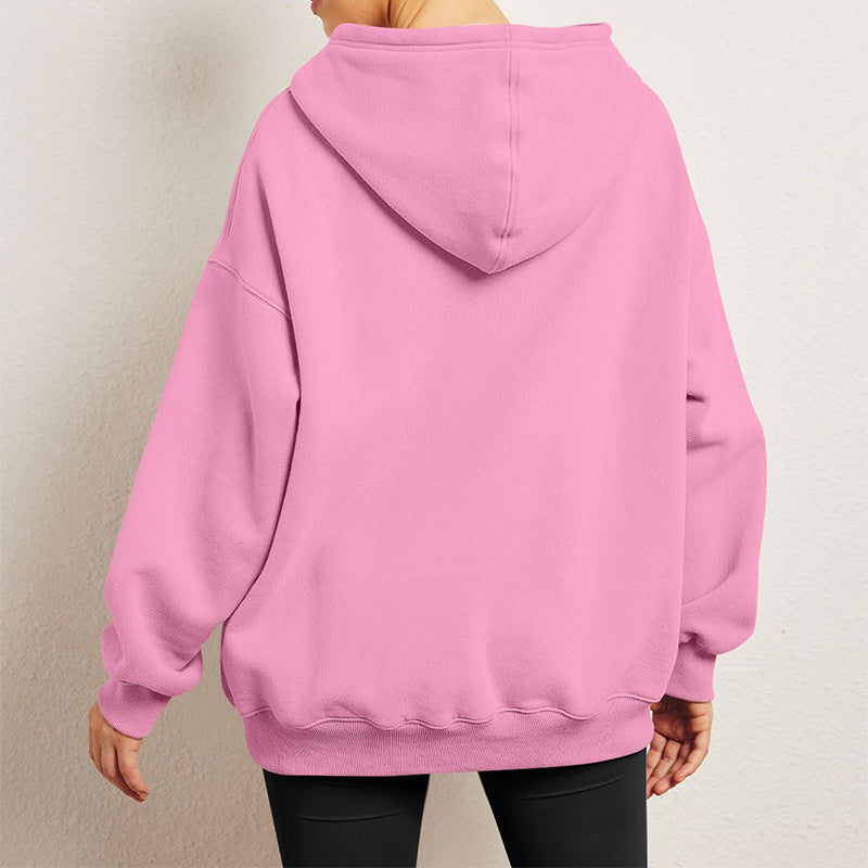 Women's Oversized Fleece Hoodie – Loose Sweatshirt with Pockets, Long Sleeve Pullover for Winter & Fall