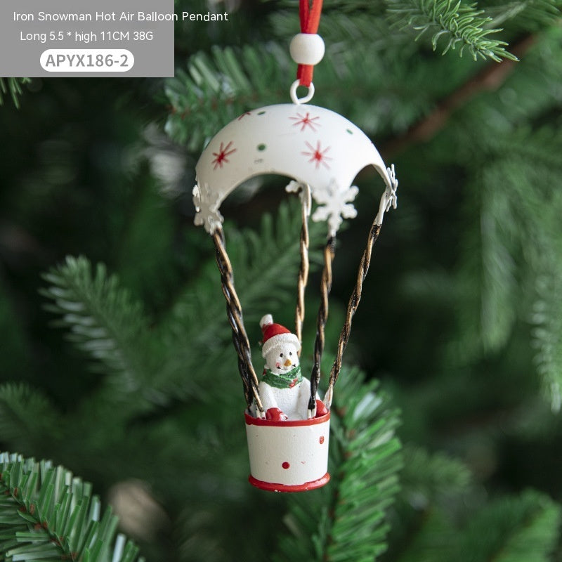 Nordic Iron Hot Air Balloon Christmas Pendant – Creative Tree Charms & Holiday Hanging Decor - ZA-ZOLA