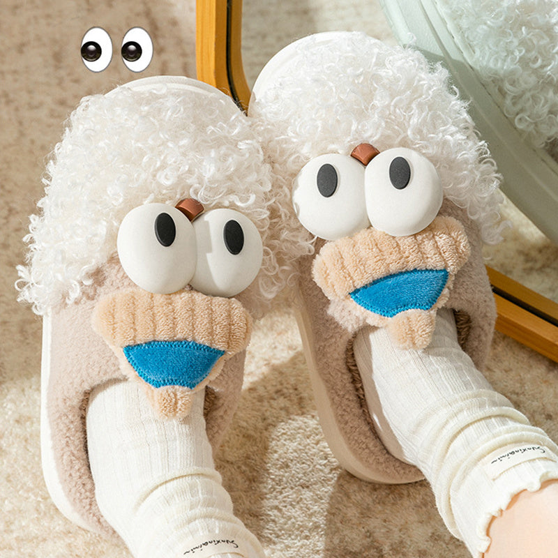 Cartoon Santa Claus Plush Slippers – Cozy Christmas Non-Slip Cotton Shoes for Couples, Women & Men – Warm Indoor Footwear - ZA-ZOLA