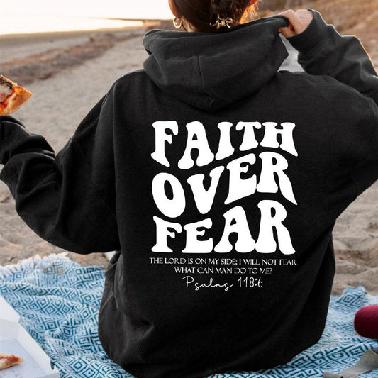 Faith Over Fear Sweatshirt – Christian Bible Verse Hoodie for Inspiration